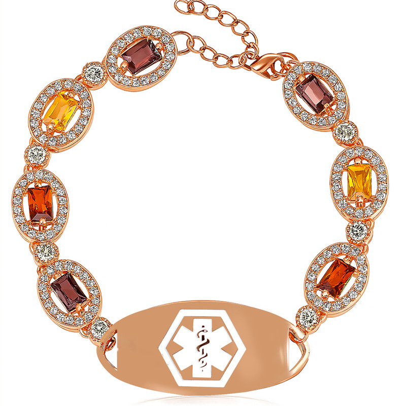 Light Luxury and Exquisite Colorful Zircon Medical Curved Bracelet for Women Cross-Border Hot Sale New Niche Temperament Design Bracelet