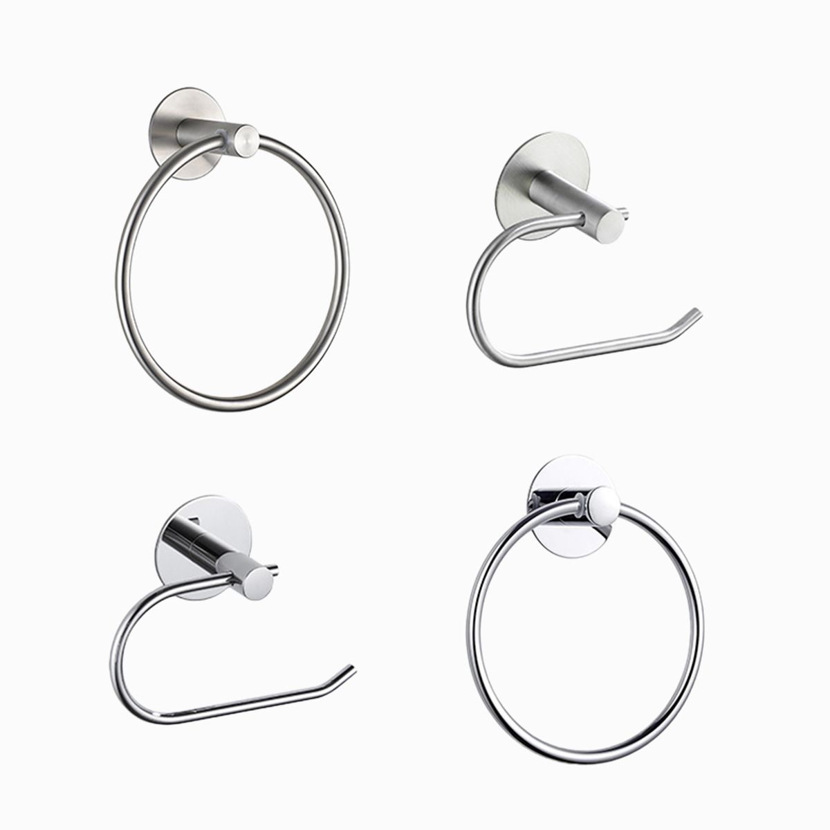 Directo de fábrica de acero inoxidable sin punzones cromado redondo anillo de Toalla baño colgante toallero Barra de toalla transfronteriza nuevo