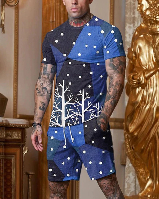 Conjunto de camisetas para hombre y mujer, moda deportiva con estampado Digital 3D, informal, más fácil para combinar, conjunto de dos piezas a la moda, 2024