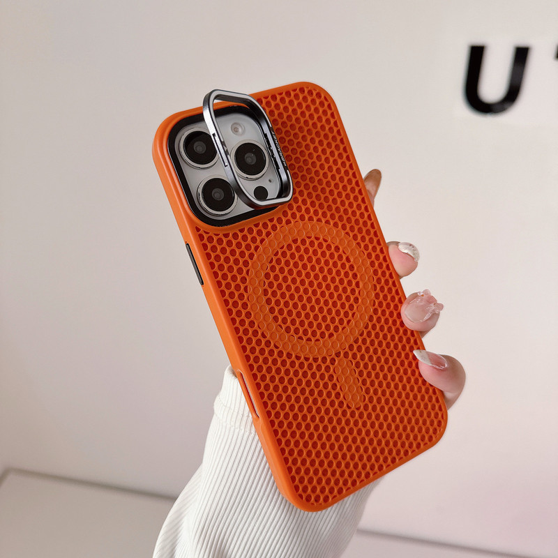 放熱磁気レンズホルダー携帯電話ケース Apple 16promax 携帯電話ケースハニカム iPhone 保護カバーに適しています|undefined