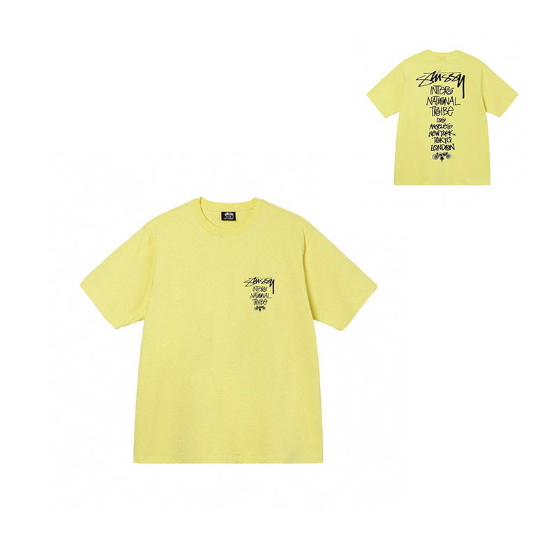 国境を越えた卸売りstyスチュアート黒8クラシック24ss半袖純綿夏ゆるいtシャツ男女同金|undefined