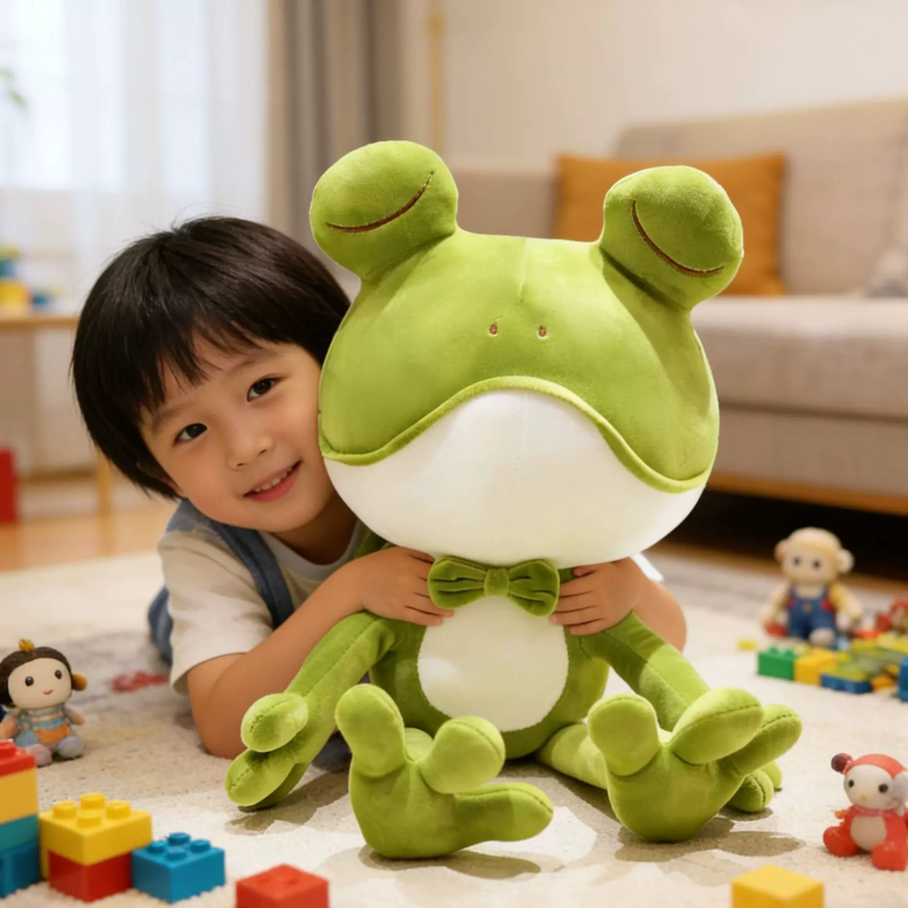 青蛙玩偶抱枕毛绒玩具男生布娃娃睡觉抱公仔儿童生日礼物小熊公仔