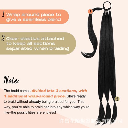 Eurasian false hair braid wig women wrapped style hair extension braided wig boxing ponytail hair extension new arrival