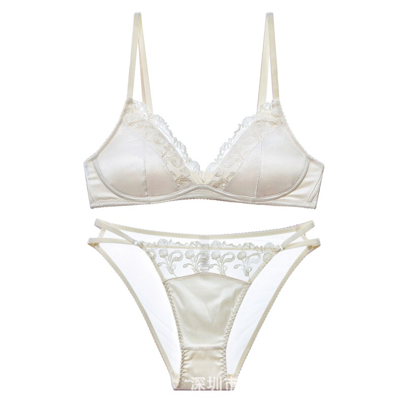 2026 New Original French-Style Lingerie Set with a Pure and Luxurious Feel, Glossy Surface, Wireless, Comfortable, Breathable Bra Set for Summer 2026 New Original French-Style Lingerie Set with a Pure and Luxurious Feel, Glossy Surface, Wireless, Comfortable, Breathable Bra Set for Summer