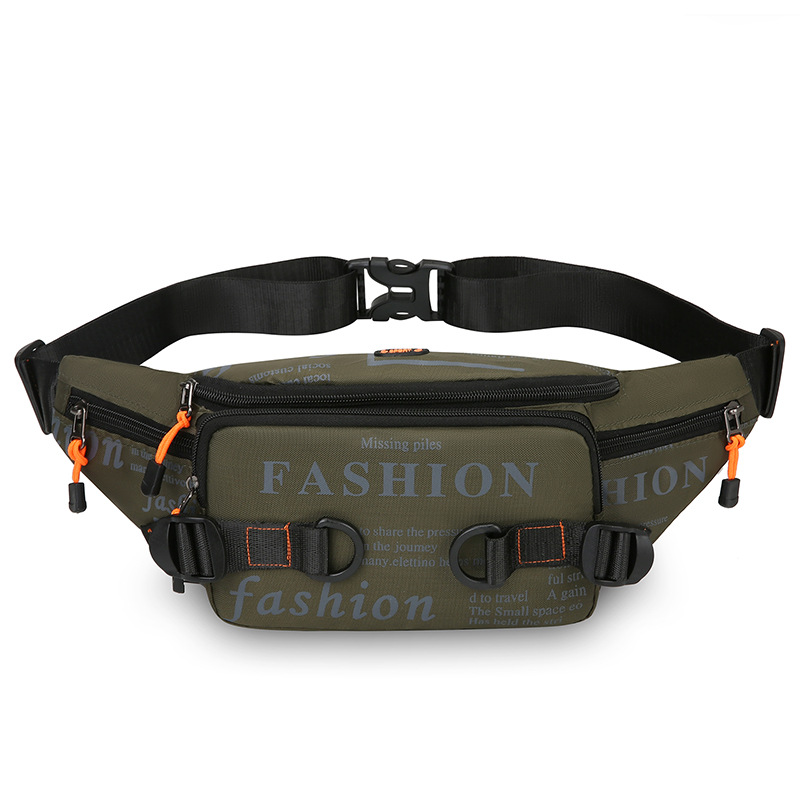 Bolso de pecho de hombre al aire libre, moda de ocio de la calle, bolso de hombro para teléfonos móviles, moda de letras de bicicleta, bolso de cintura deportivo