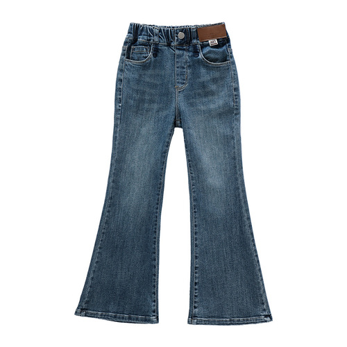 Girls' flared jeans spring and autumn 2024 new fashionable girls' spring fashionable pants children's slim pants