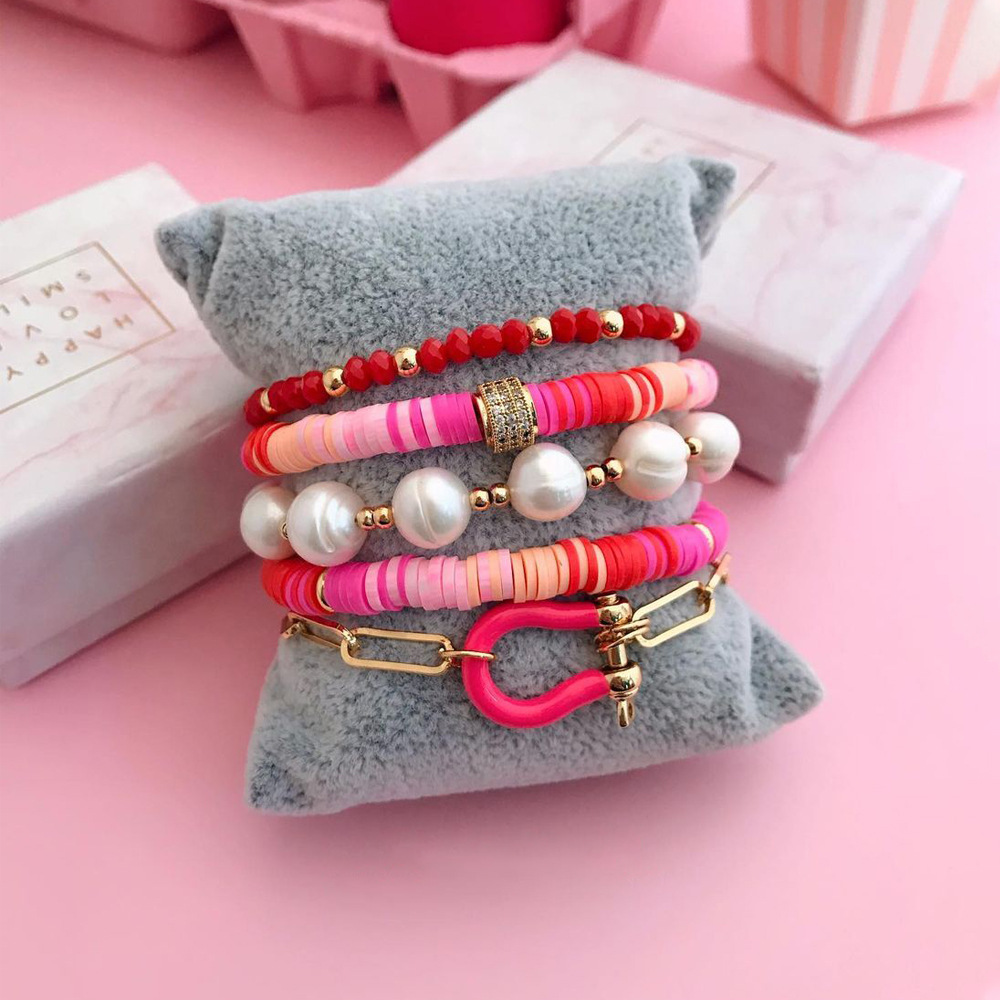 1 Piece 1 Set Casual Geometric Pearl Knitting Womenu0027S Bracelets