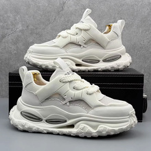 欧洲站老爹鞋男2025新款复古巴黎做旧厚底增高潮牌高级感百搭男鞋