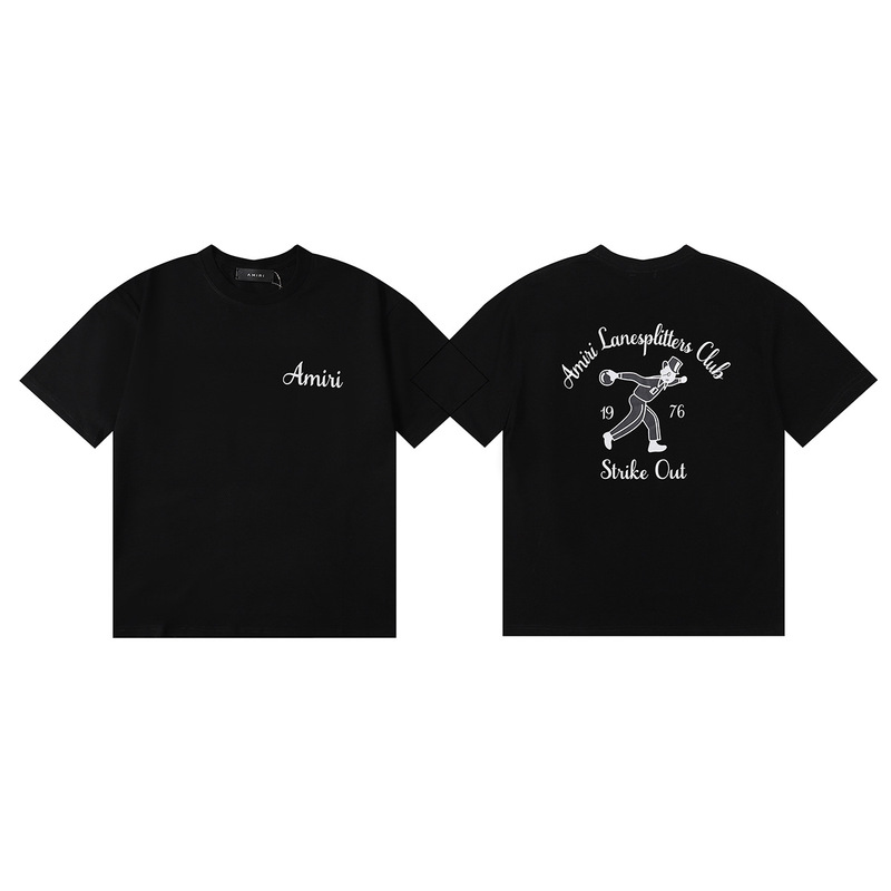 国境を越えた卸売り美潮AMIRI T-Shirt薔薇頭蓋頭プリント双糸純綿半袖tシャツ男女|undefined