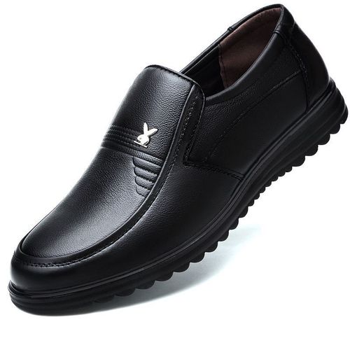 Men's soft-soled leather slip-on casual business shoes for office, security guard, father