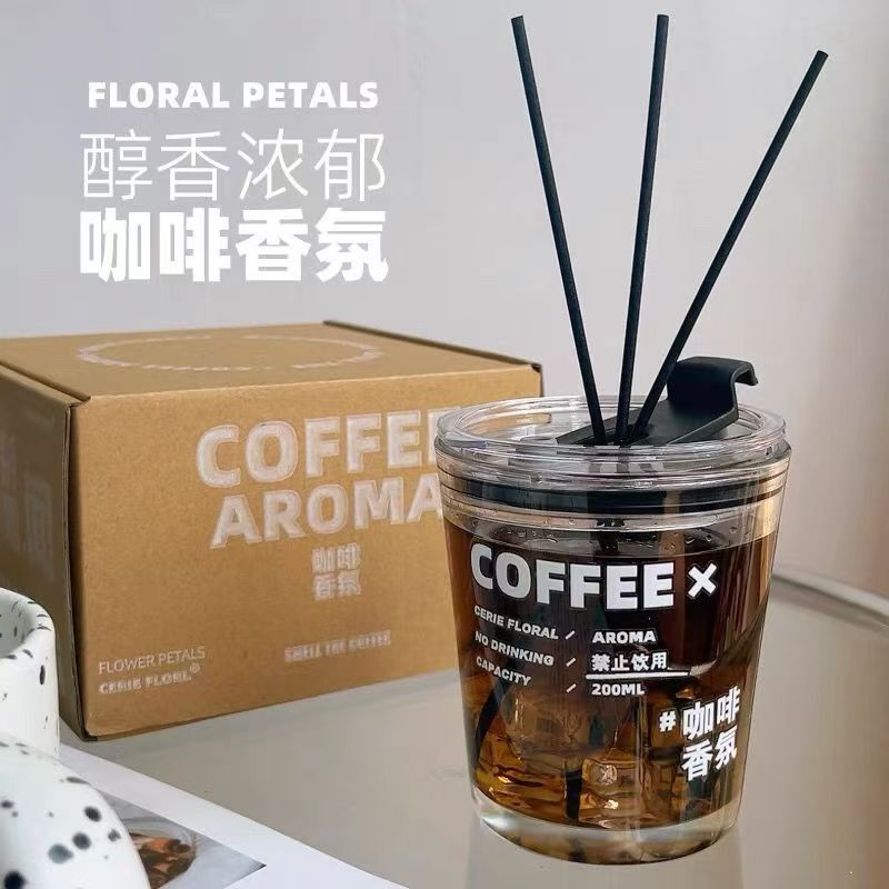 家用卧室美式摆件房间内持久拿铁咖啡无火香薰精油店小众留香|undefined