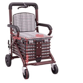 老年人代步手推车可坐老人助行助步多功能买菜车折叠非轮椅购物车