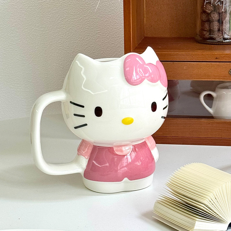Alto valor facial lindo kt gato taza regalo de cumpleaños de una niña corazón de cerámica taza de regalo de cumpleaños de novia image 3