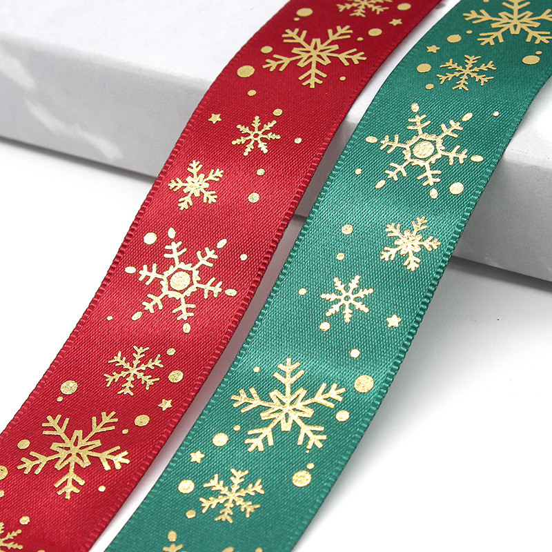 Cintas de Navidad, cintas de regalo, accesorios de Navidad, decoración DIY, cinta de poliéster estampada