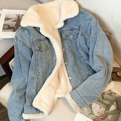 宝宝绒加绒加厚牛仔外套女冬季韩版宽松百搭保暖棉衣棉服ins潮