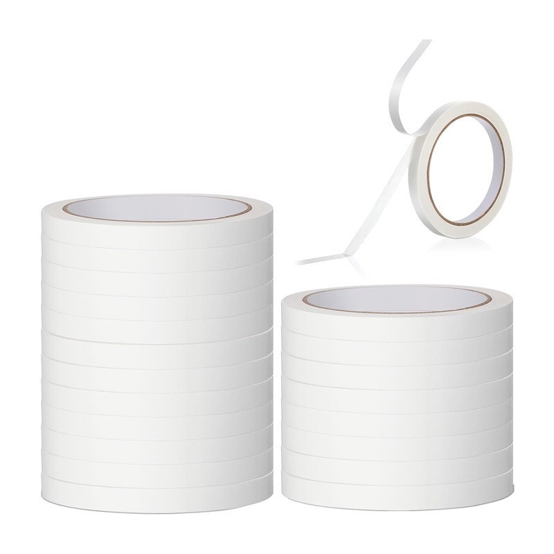Papel de algodón blanco de doble cara adhesivo de fusión en caliente industrial ecológico de doble cara embalaje de cartón fijo de alta viscosidad mano desgarrada