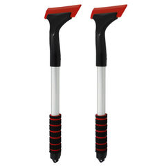 Car Oxford snow shovel with long handle and extended snow scraping tool. Car winter ice shovel and snow scraper to remove ice and frost. Snow shovel