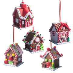 クリスマスツリー装飾セットストラップクリスマス小屋ひも付き姜パイ屋装飾クリスマスかわいいペンダントクロスボーダー