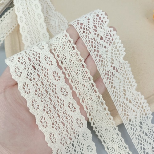 Cotton yarn lace trim DIY handicraft clothing fabric materials sofa hat bedding curtain fabric lace 
