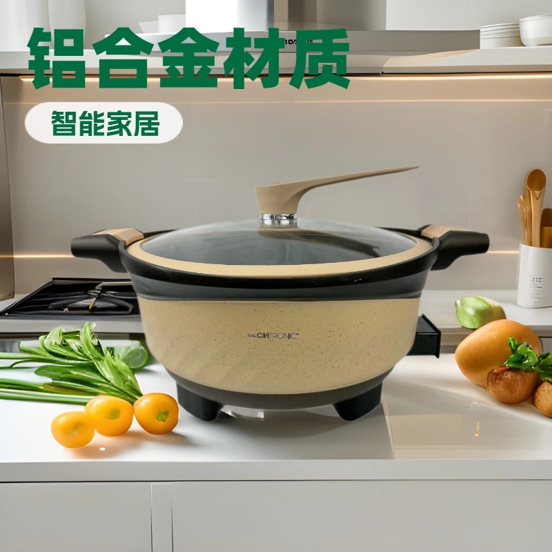 家庭用多機能電気鍋麦飯石電気鍋一体型両耳小型電気鍋寮生調理鍋|undefined