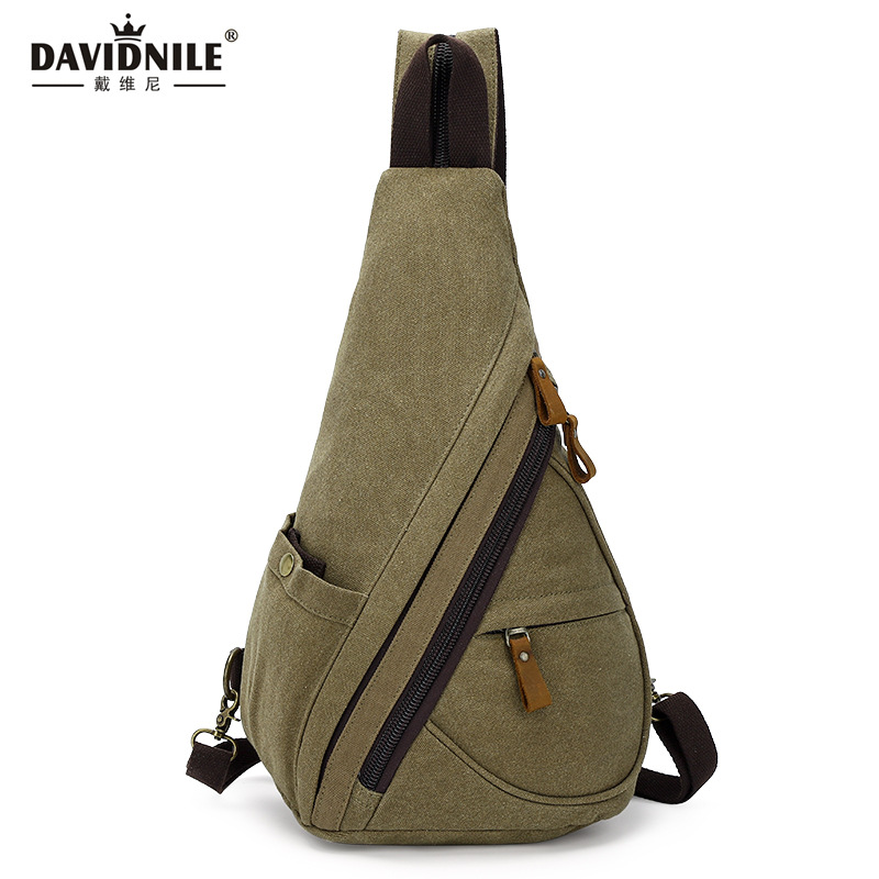 2022 nuevo bolso transfronterizo de los hombres moda lienzo de moda bolso de pecho de los hombres bolso de mensajero del hombro ocasional viaje Mochila pequeña