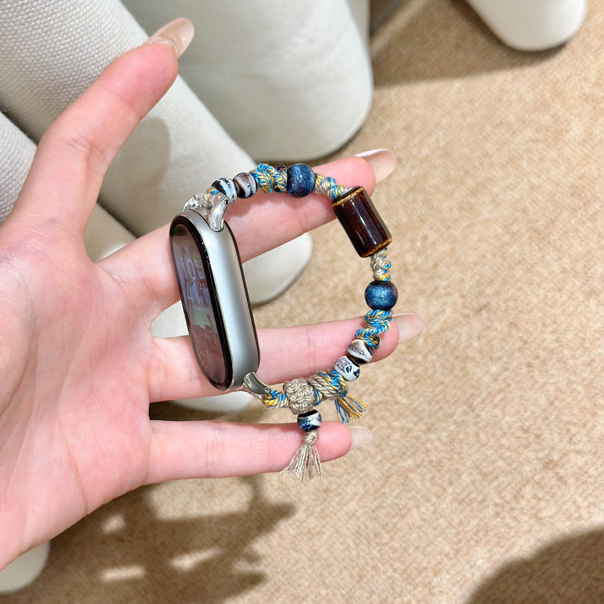 Suitable for Xiaomi 11 Smart Bracelet Strap Universal 10 | 9 | 8Pronfc Xiaomi Watch Strap Hand-Woven Beaded Wristband