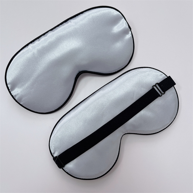 Máscara de ojo de seda para dormir de doble cara de seda artificial Máscara de ojo de sombreado de seda de mora color sólido máscara de ojo de satén en stock al por mayor