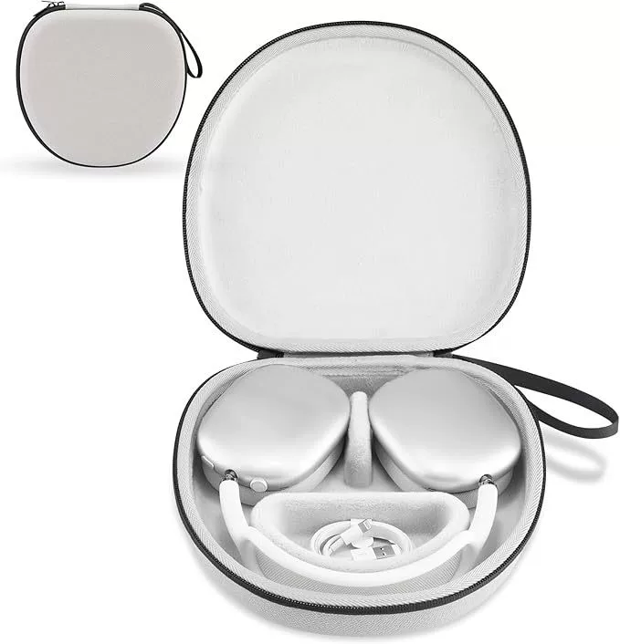 Чехол для AirPods Max SENVJK EVA - прочный жесткий чехол, черная ручка / черная спящая / серый спящий