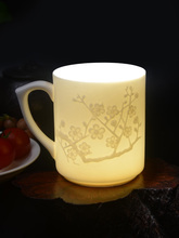 8DWL茶杯陶瓷水杯办公杯白瓷茶杯带盖商务陶瓷杯会议杯 logo