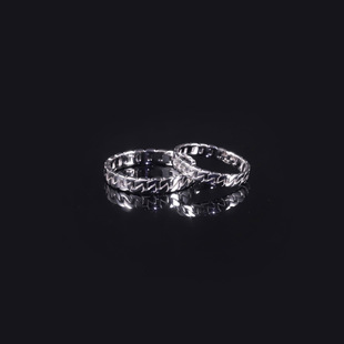 S925 Sterling Silver Trendy Personality Twist Chain Super Fashion Simple Couple Pair Ring Valentine's Day Gift Ring for Men and Women