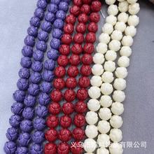 仿珊瑚 9MM立体莲花 花朵贝壳粉压DIY发饰项链手链配饰批发