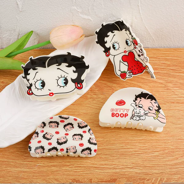 Cross-Border New Style Betty Hair Accessories Acrylic Hair Clip Material Women's Back-Of-The-Head Hair Ornament Cartoon Hair Clip