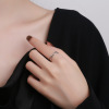 Line trend one size ring with pigtail suitable for men and women, silver 925 sample, European style