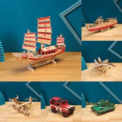 3D model three-dimensional jigsaw puzzle Zheng He treasure ship airplane DIY handmade children's assembly toy puzzle street stall hot sale