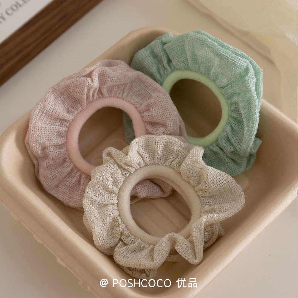 Shangchao Same-style Ruffled High Elastic Rubber Tendon Towel Ring All-match Seamless Hair Hair Hair Accessories Hair Rope Women