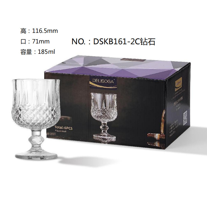 Directo de fábrica creativa tallada copa de vino clásica Copa bebida taza de cerveza engrosada logotipo impreso al por mayor