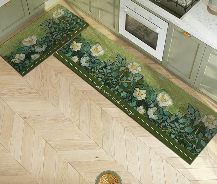 硅藻泥新款组合厨房地垫吸水吸油脚垫防滑耐脏地毯长条可擦门口垫详情2