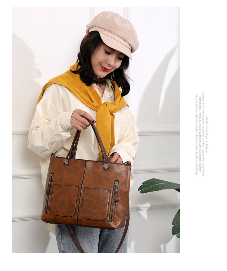 Double Pocket Large Capacity 2023 Popular New Fashion Shoulder Women's Tote Simplified Diagonal Straddle Bag_voghion.com