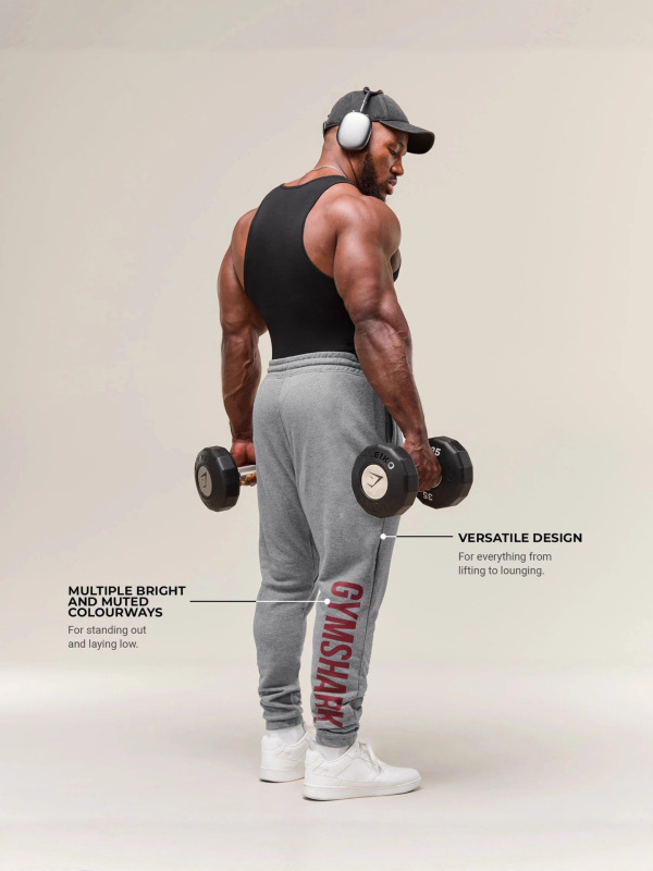GYMSHARK男士运动裤慢跑者健身房肌肉健美休闲裤棉质印花长裤|undefined