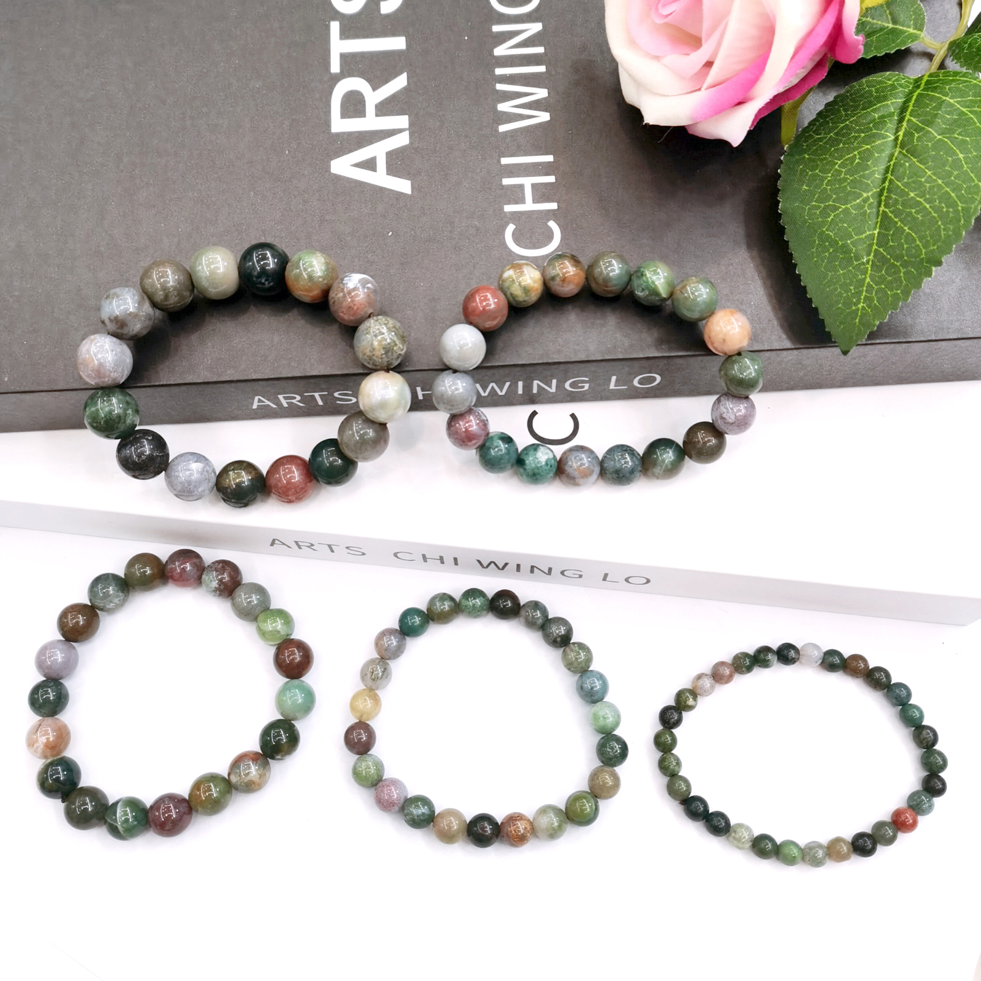 Organic agate round beads