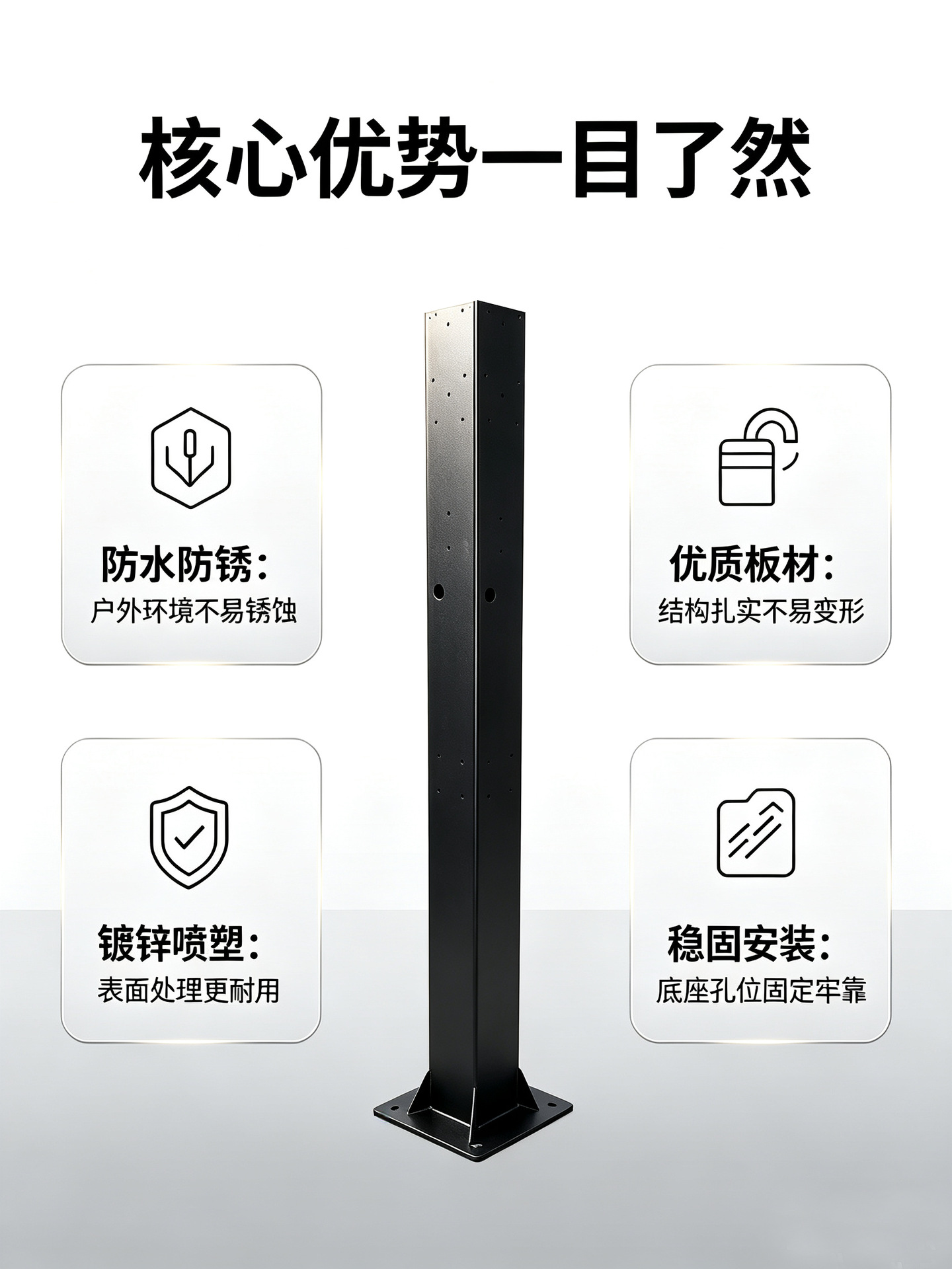 Charging Pile Column 1.5m Outer Packaging with Cardboard Box, Thickened Password Mechanical Lock, Household Ac Bracket for Electric Vehicles