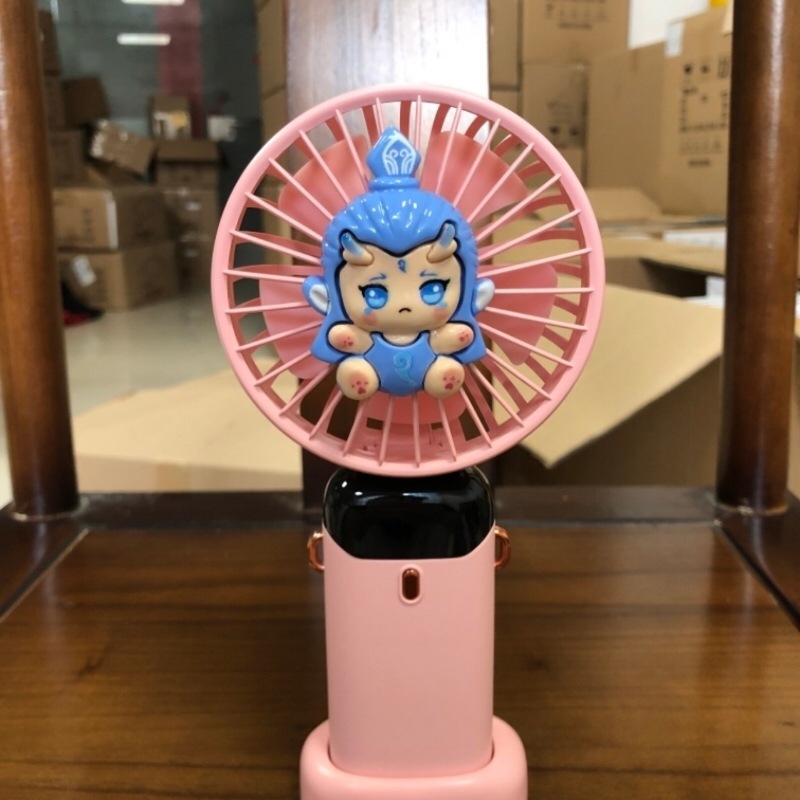 漫画ハンドヘルドデジタルディスプレイ小型ファン学生ポータブルオフィスデスクトップ 5 速充電式強風ファン|undefined