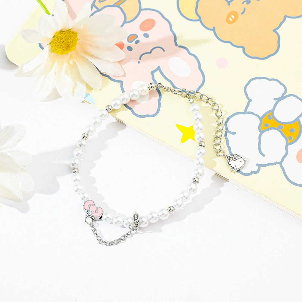 (Кросс-бордер торговля), sanrio, Hello Kitty, жемчужное украшение, изящный женский браслет, стиль светлой роскоши
