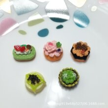 逼真食玩玫瑰花蛋糕diy奶油胶手机壳美容钥匙扣挂件树脂饰品配件