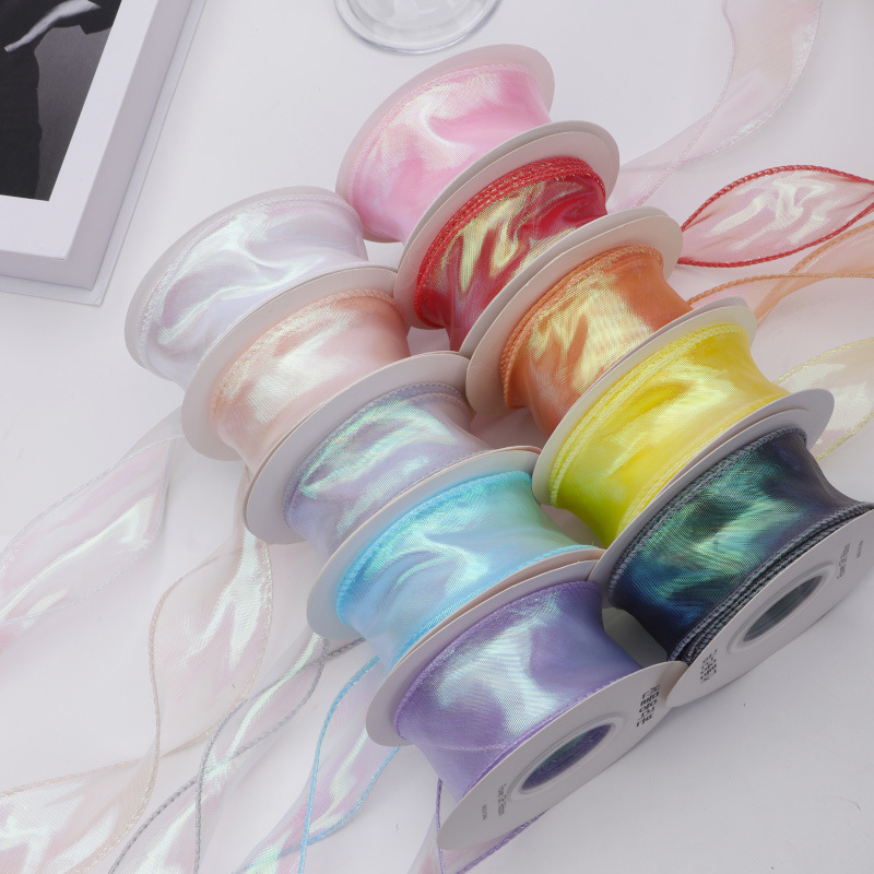 4cm Fishtail Yarn Ribbon DIY Bow Wave Yarn Cake Baking Flower Art Bouquet Packaging Ribbon Accessories Lace