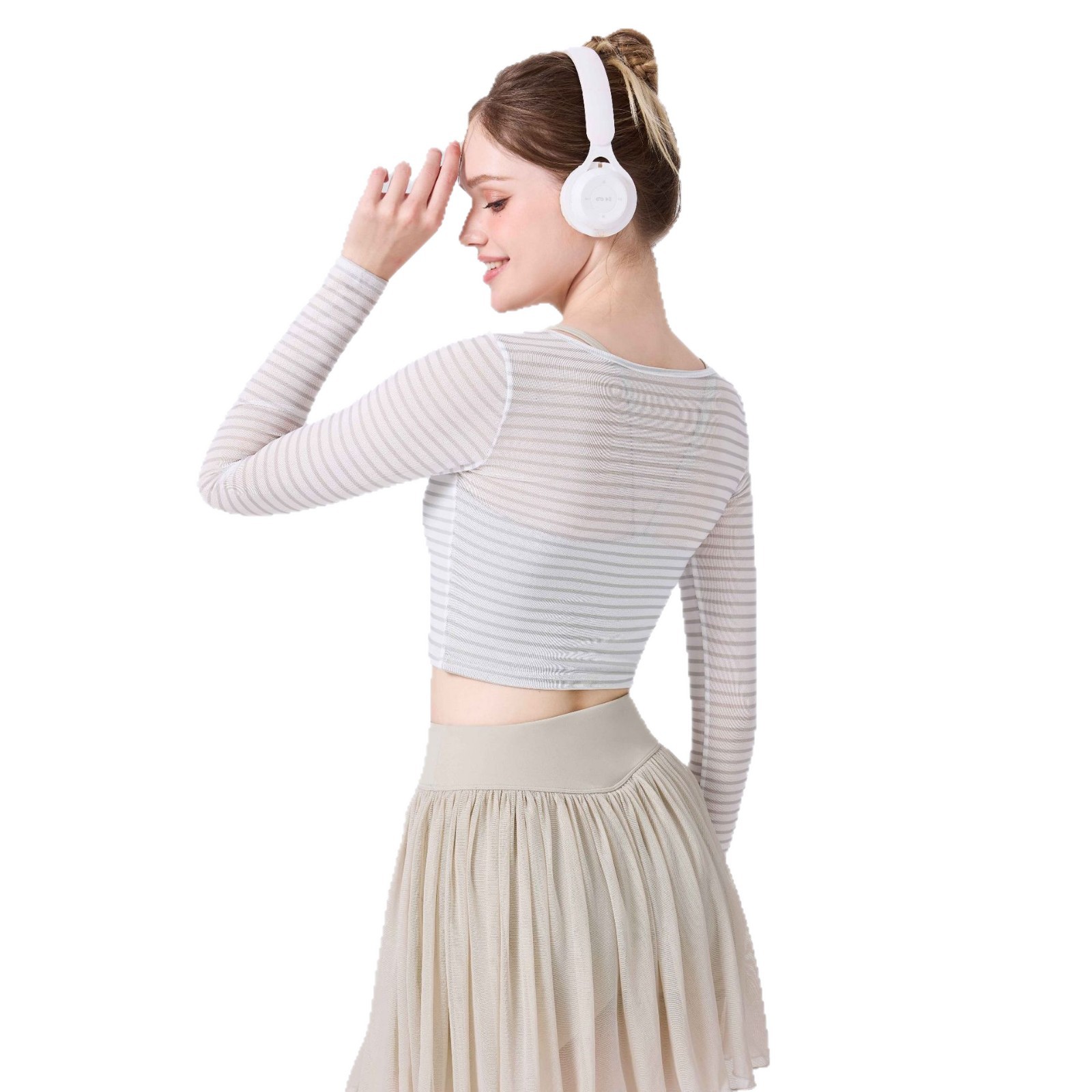 [Precio de un bocado] ropa interior deportiva colgante chaleco a rayas de contraste de color para mujeres cinturón de pecho cojín de malla rápida secado ropa de yoga transpirable