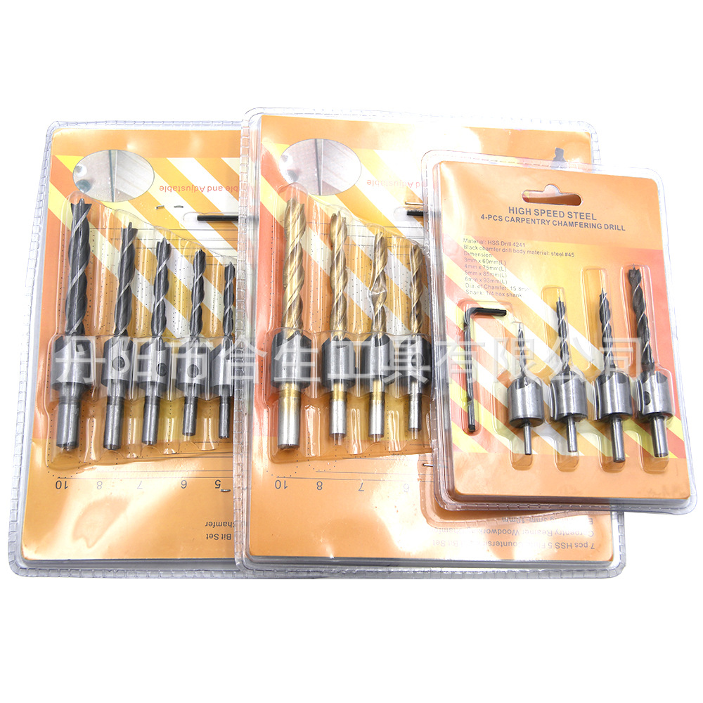 Venta al por mayor de tres puntas para trabajar la madera taladro avellanado taladro tornillo taladro abridor carpintería de tres puntas