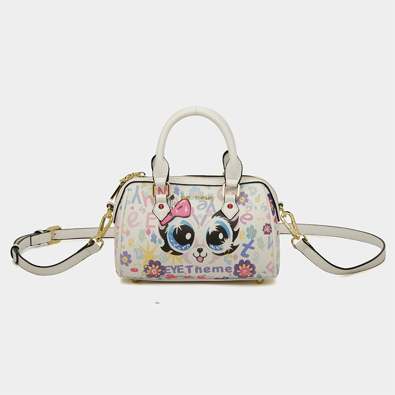 2025 dama impresa nueva linda cremallera pequeña bolsa de almohada moda personalidad de dibujos animados graffiti mochila 2835 #