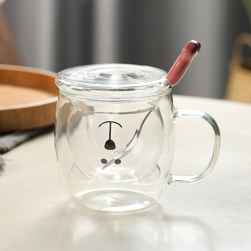 Oso blanco con mango con tapa + cuchara