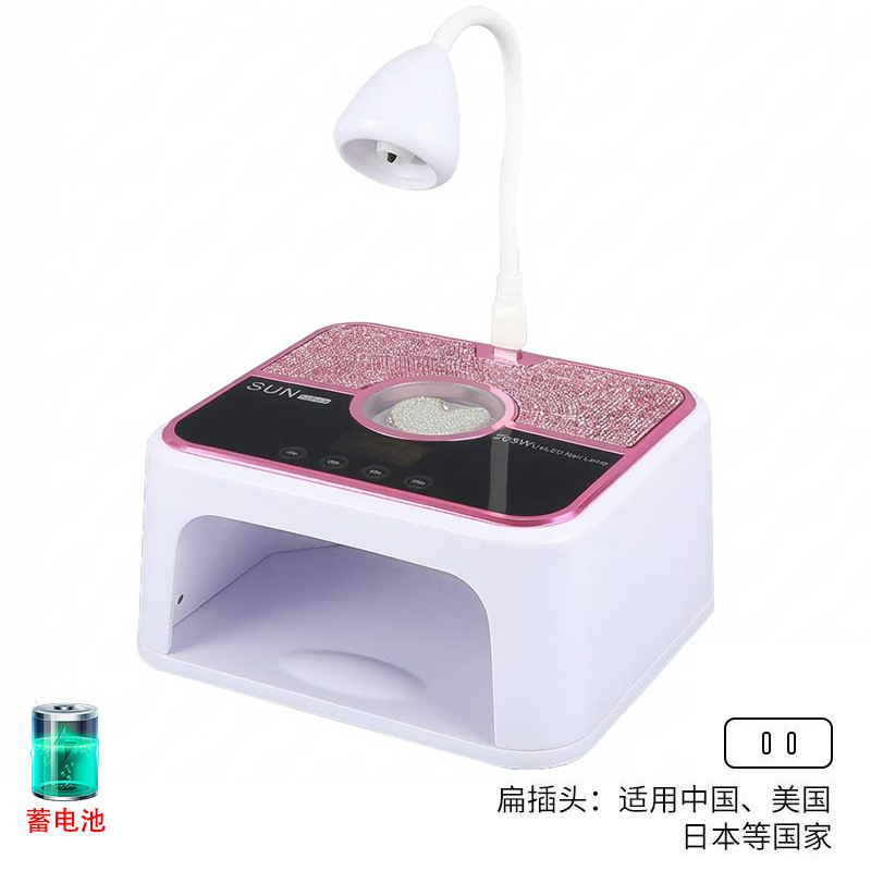 Lámpara de manicura de almacenamiento 268W de alta potencia UV + LED doble fuente de luz pegamento de manicura luz fototerapia inteligente transfronteriza